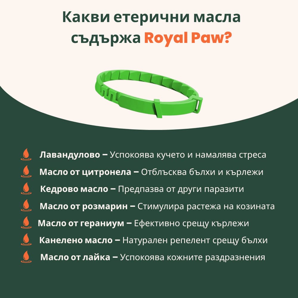 Royal Paw™ - Противопаразитна Каишка със 7 Етерични Масла